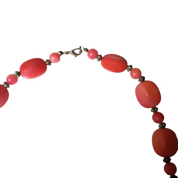 Coral Orange Tones Ombre Beaded Necklace VTG 9" Fall Autumn Halloween Jewelry - Picture 4 of 16